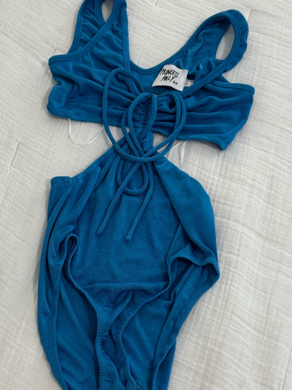 Princess Polly Teal Blue Halter Bodysuit
